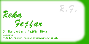 reka fejfar business card